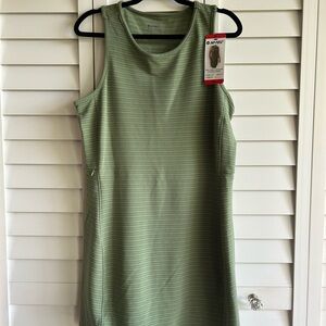 Hi-Tec Green Ribbed Sheath Midi Dress